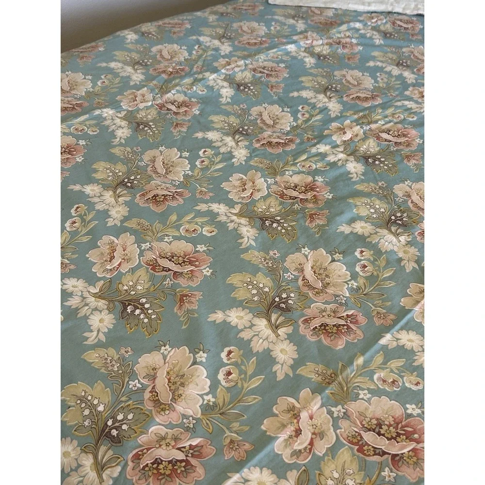 Duvet Cover Floral Teal Blue Girls Double/full Bed Cover Pamala Kline 82x83